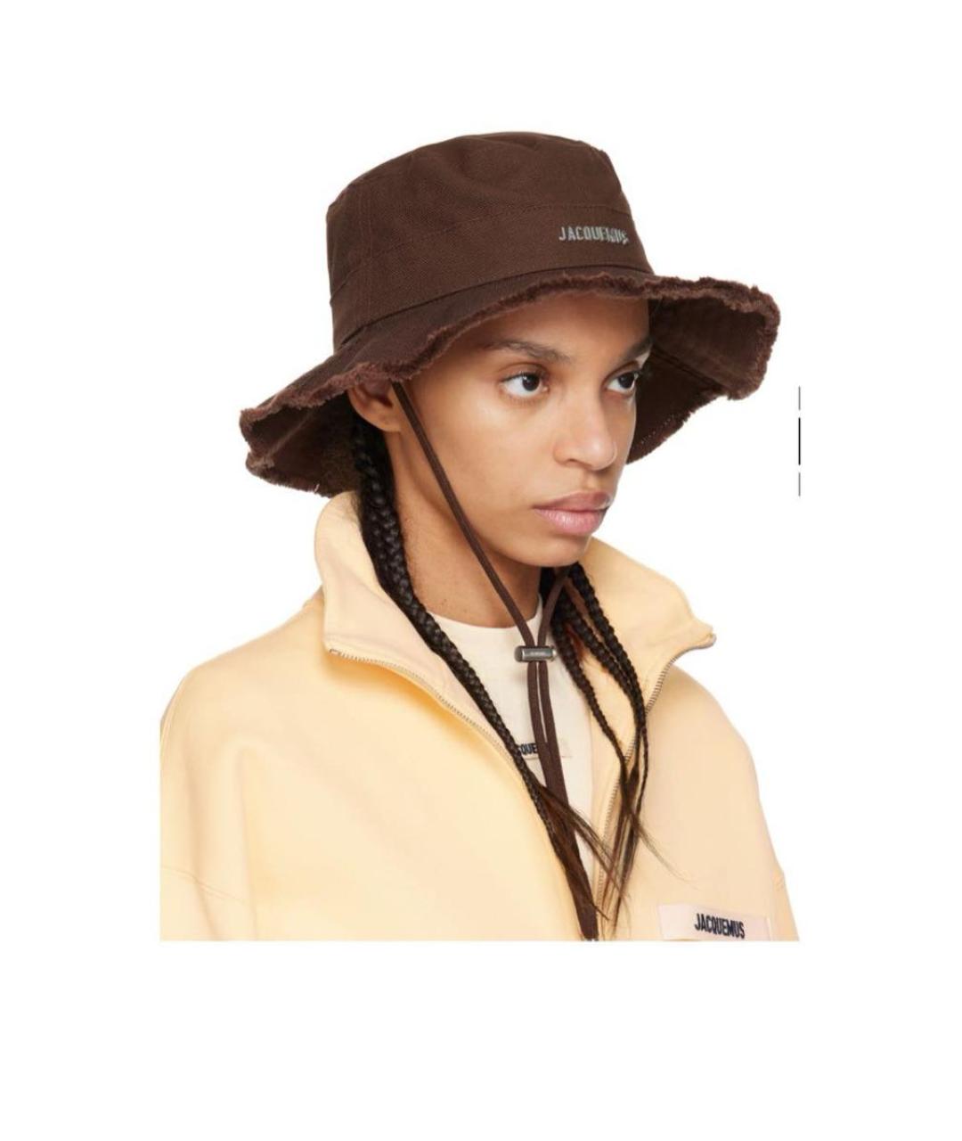 JACQUEMUS Коричневая хлопковая панама, фото 4