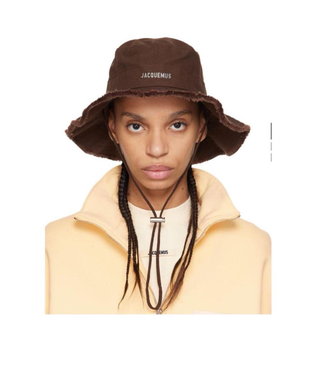 JACQUEMUS Коричневая хлопковая панама, фото 2
