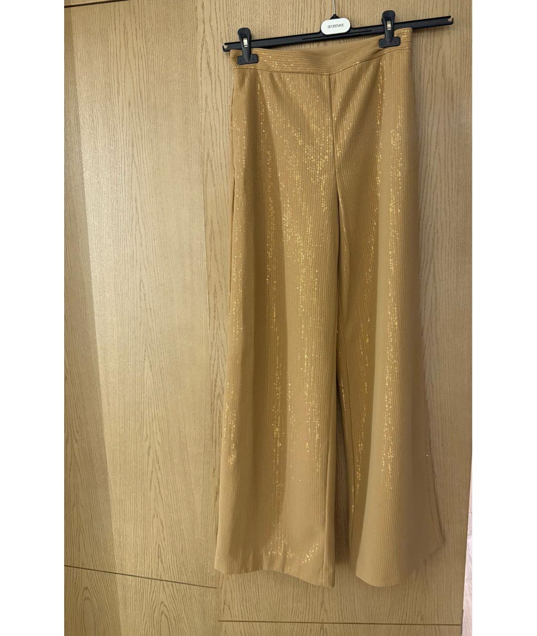 MAX MARA Бежевые полиэстеровые брюки широкие, фото 6