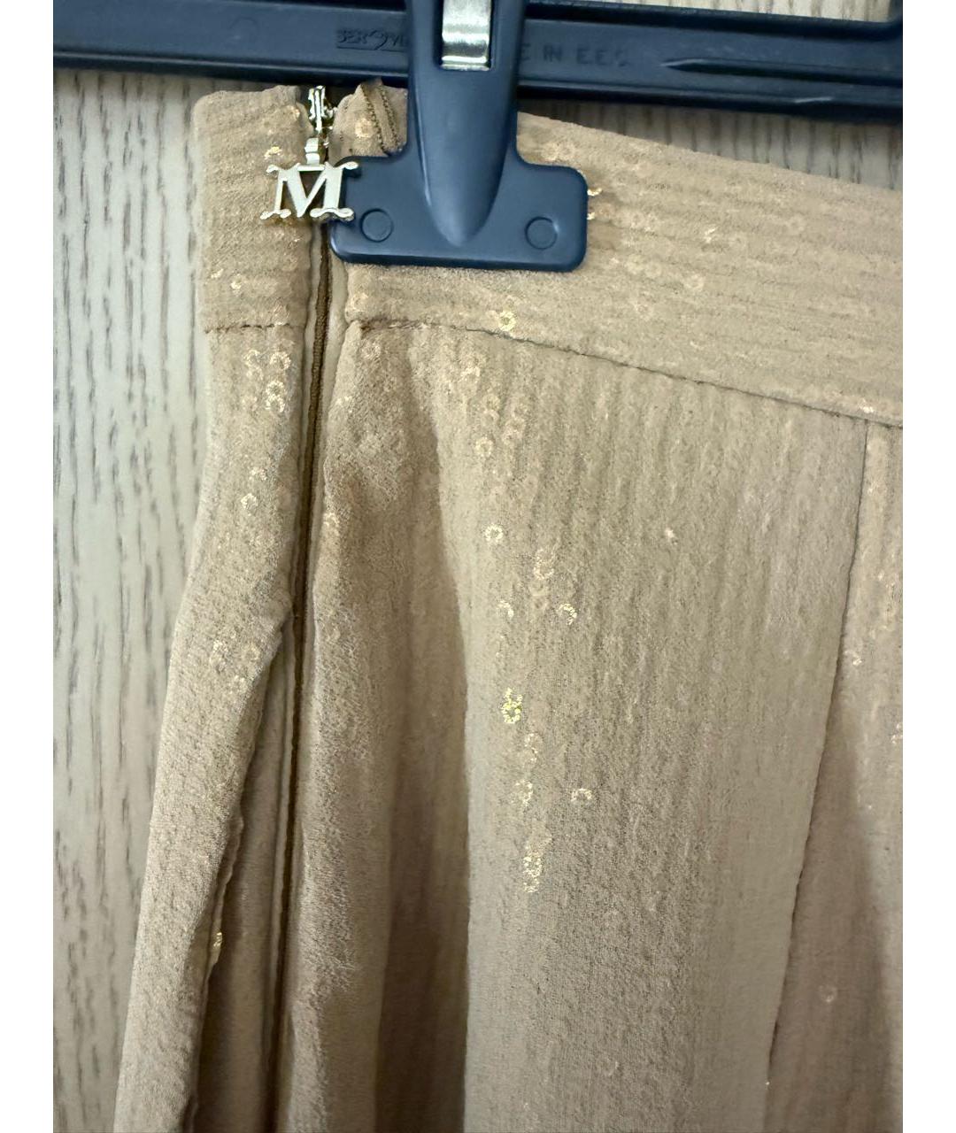 MAX MARA Бежевые полиэстеровые брюки широкие, фото 3