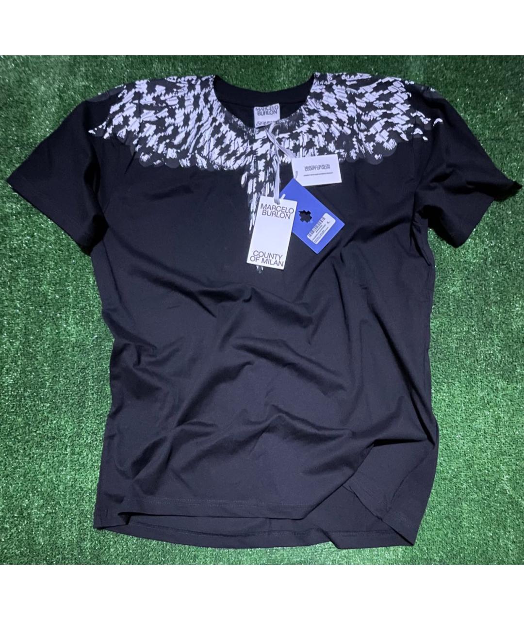 MARCELO BURLON Черная хлопковая футболка, фото 3