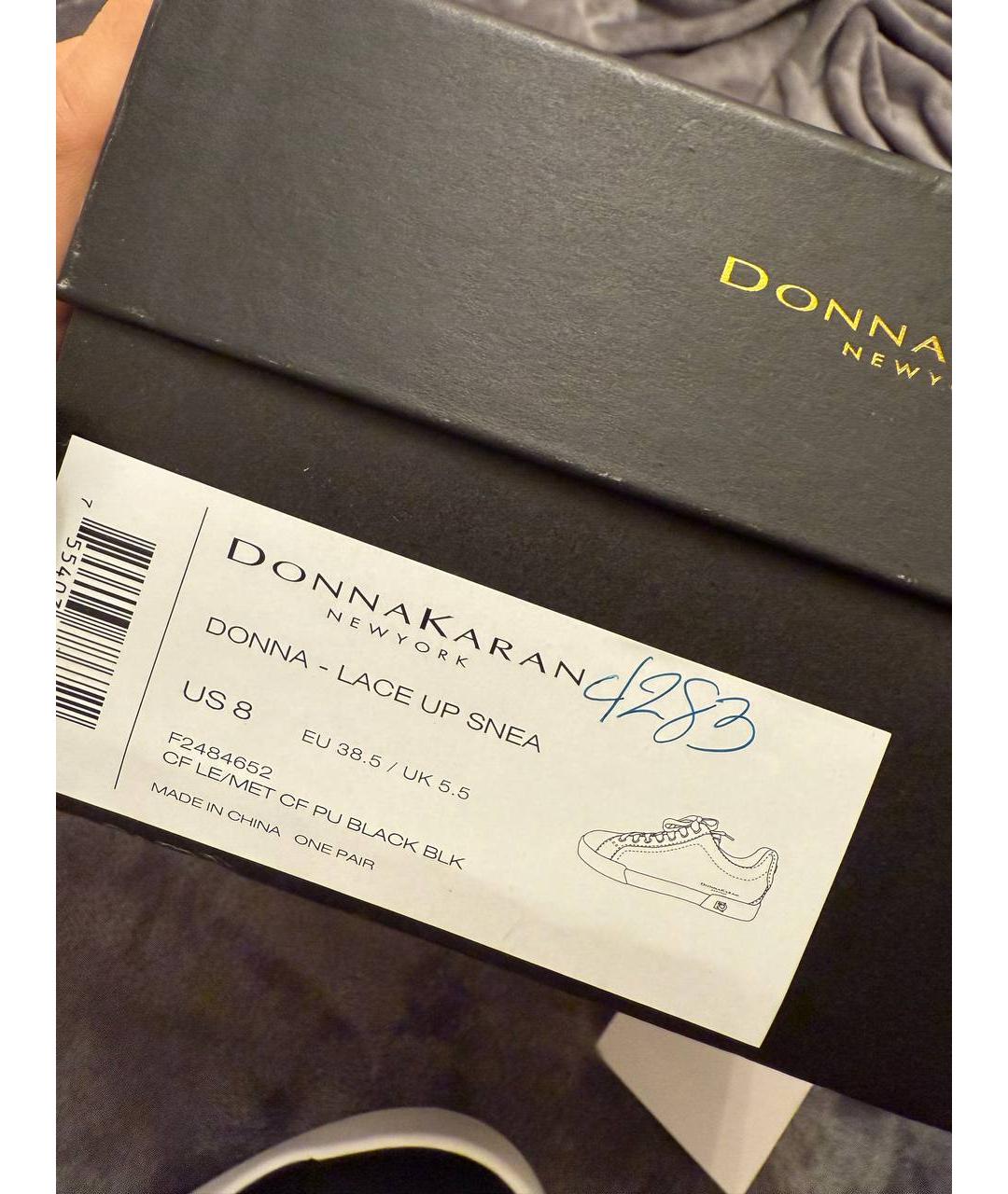 DKNY Черные кожаные кроссовки, фото 4