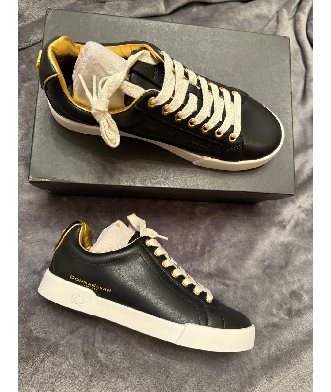 DKNY Черные кожаные кроссовки, фото 6