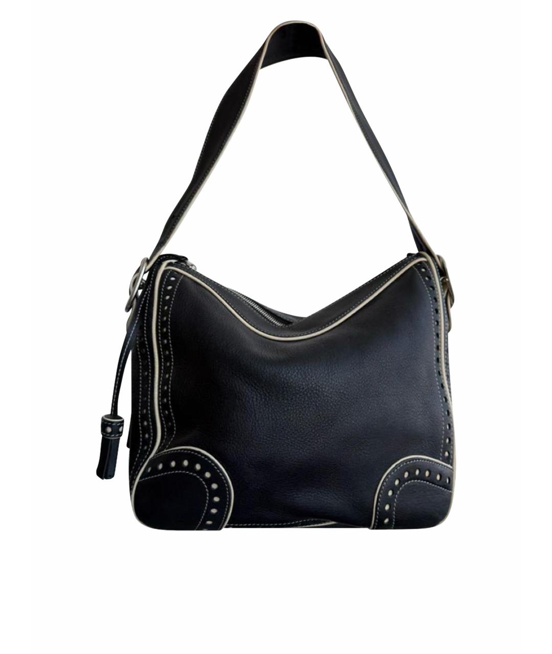 BALLY Черная кожаная сумка с короткими ручками, фото 1