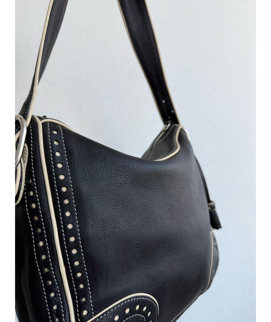 BALLY Черная кожаная сумка с короткими ручками, фото 5