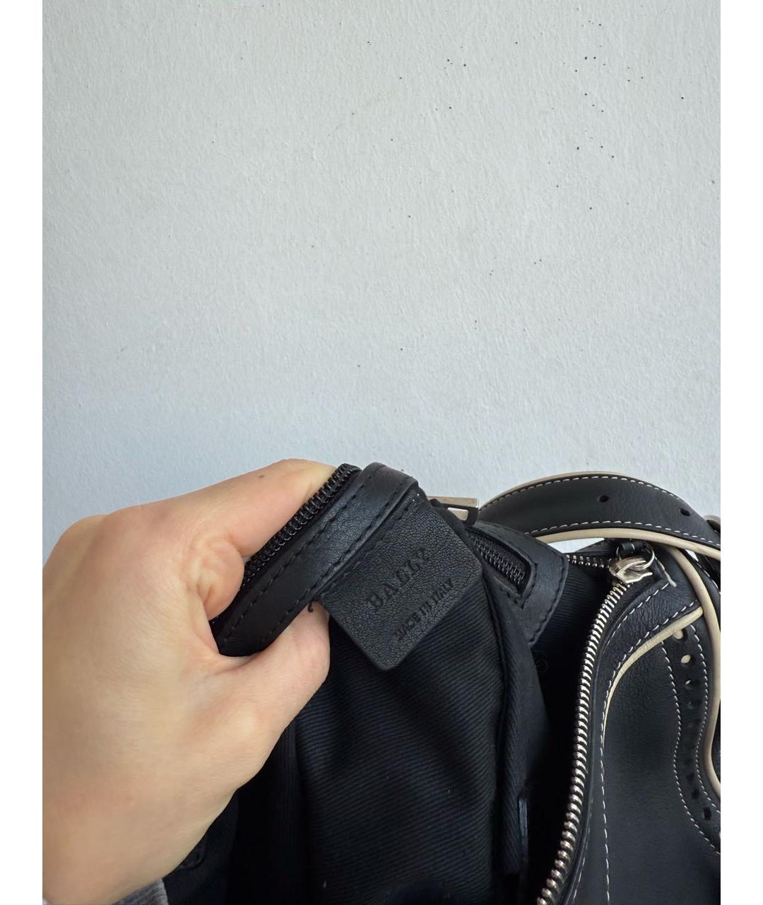 BALLY Черная кожаная сумка с короткими ручками, фото 8