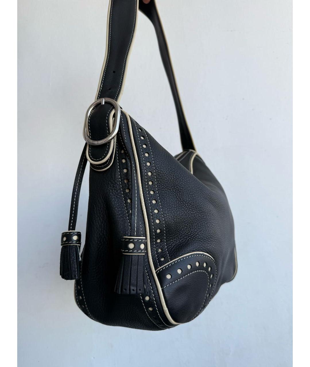 BALLY Черная кожаная сумка с короткими ручками, фото 6