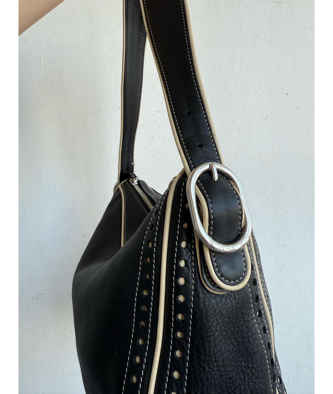 BALLY Черная кожаная сумка с короткими ручками, фото 3