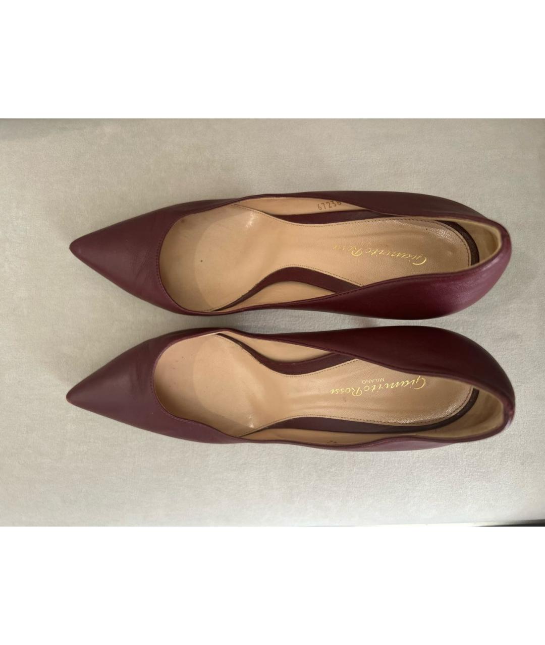 GIANVITO ROSSI Бордовые кожаные туфли, фото 3