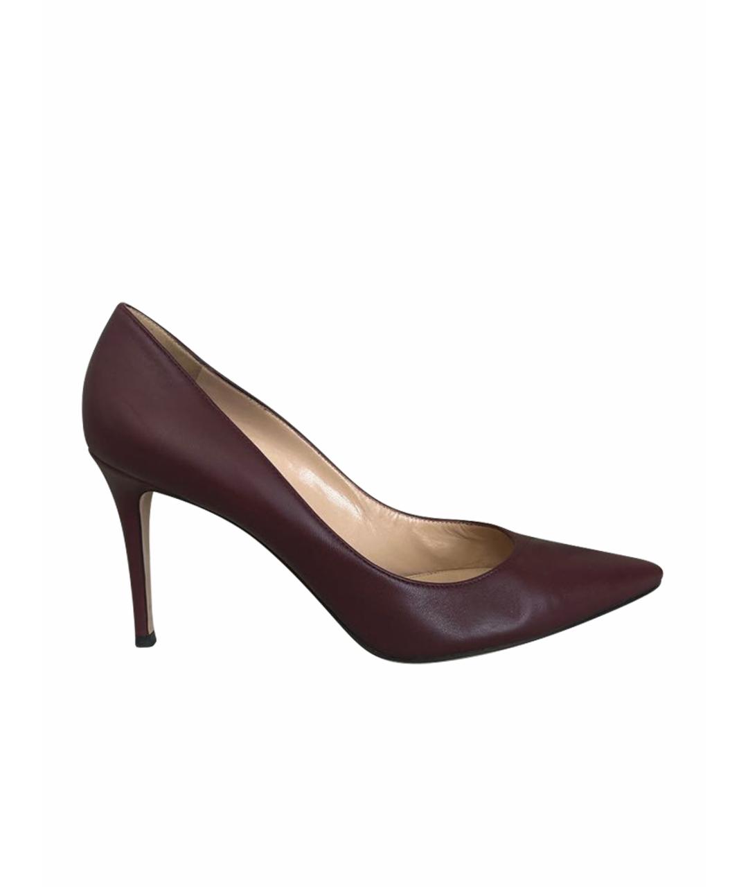 GIANVITO ROSSI Бордовые кожаные туфли, фото 1
