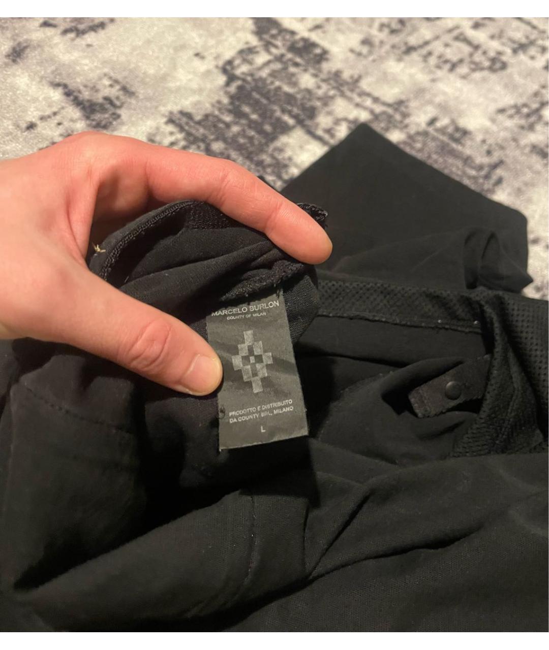 MARCELO BURLON Черная хлопковая футболка, фото 8