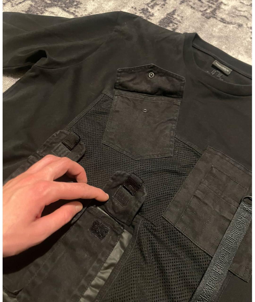 MARCELO BURLON Черная хлопковая футболка, фото 4