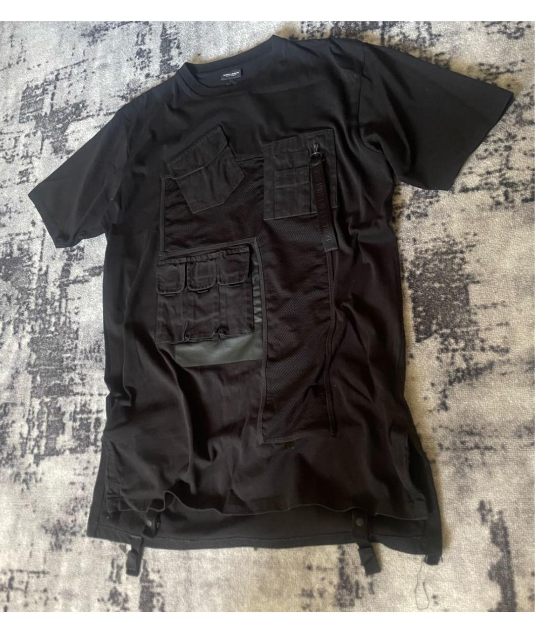 MARCELO BURLON Черная хлопковая футболка, фото 2