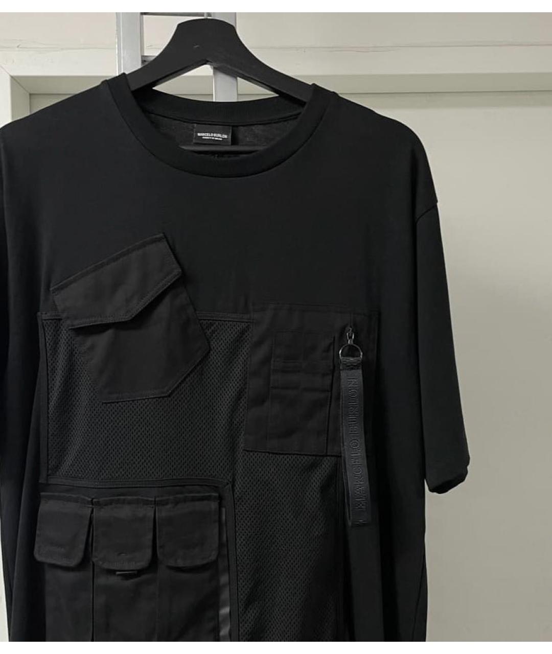 MARCELO BURLON Черная хлопковая футболка, фото 7