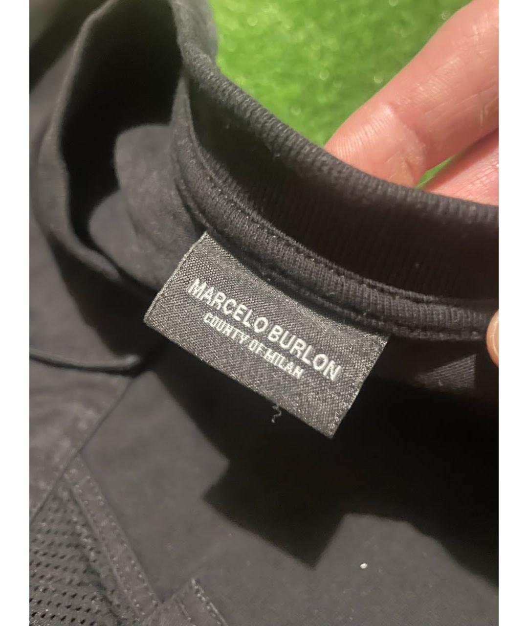 MARCELO BURLON Черная хлопковая футболка, фото 5