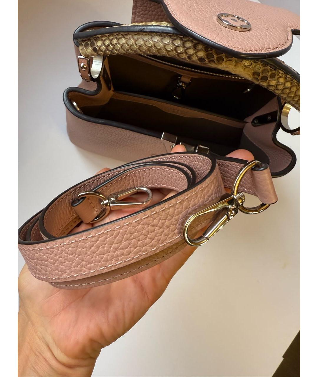 LOUIS VUITTON Розовая сумка с короткими ручками из экзотической кожи, фото 7