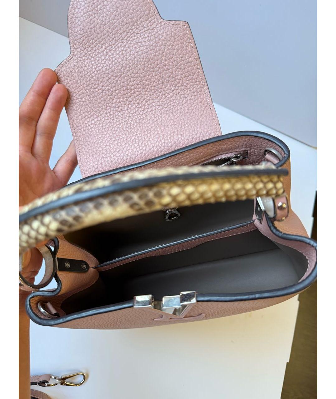 LOUIS VUITTON Розовая сумка с короткими ручками из экзотической кожи, фото 4