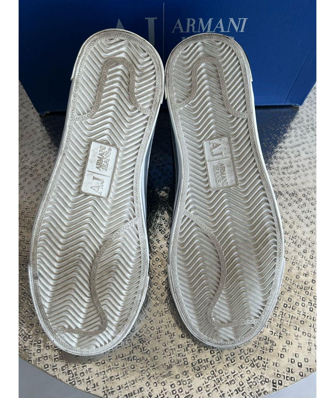 ARMANI JEANS Антрацитовые текстильные кеды, фото 6