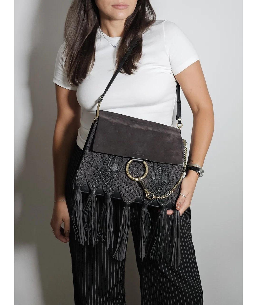 CHLOE Серая замшевая сумка через плечо, фото 4