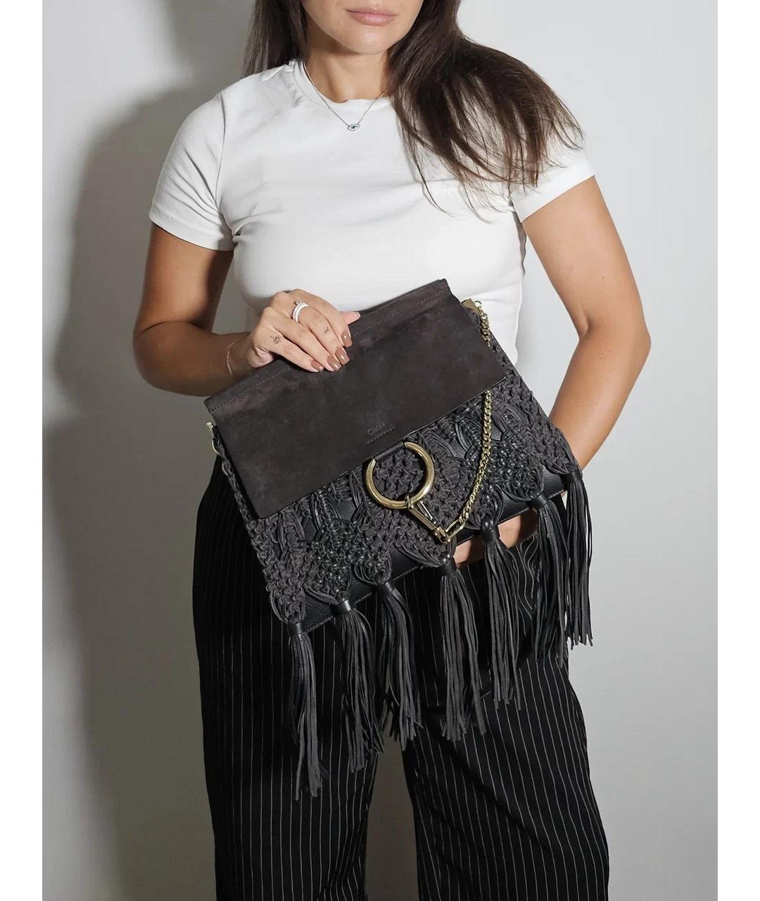 CHLOE Серая замшевая сумка через плечо, фото 3