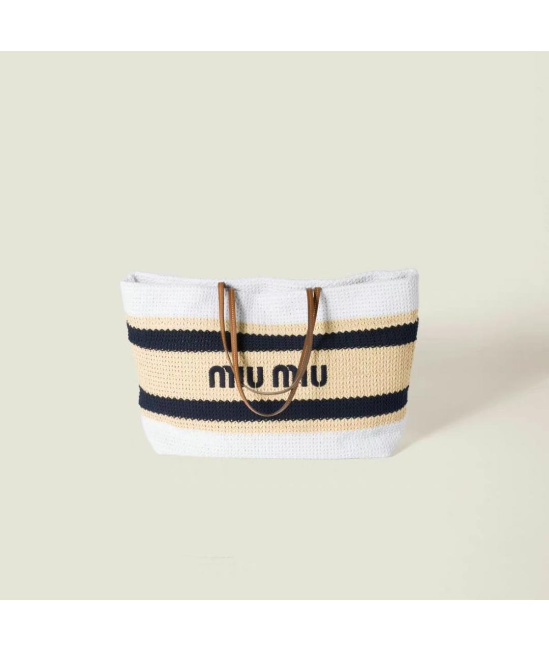 MIU MIU Белая пляжная сумка, фото 2