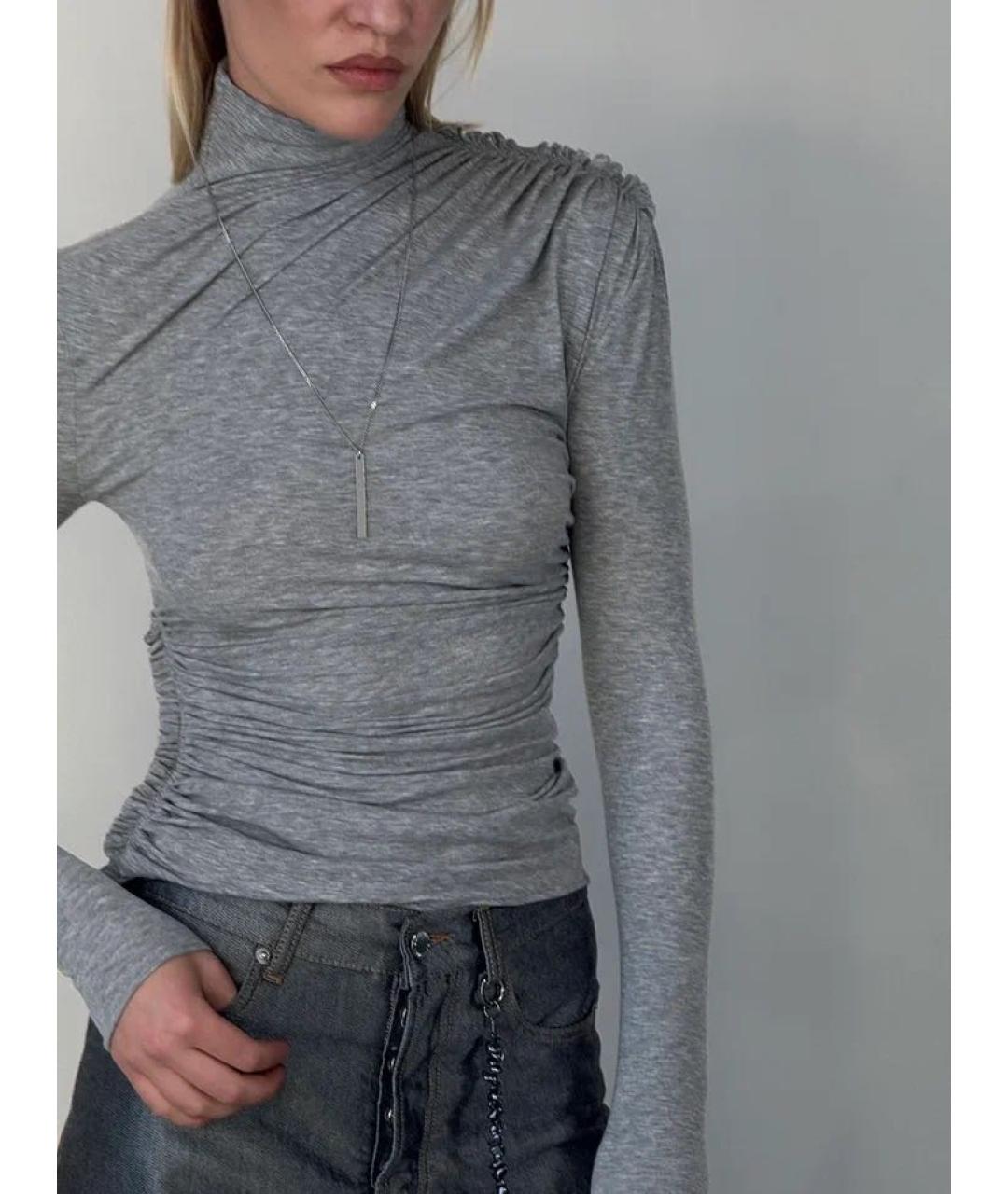 ATLEIN Серая хлопко-эластановая водолазка, фото 4