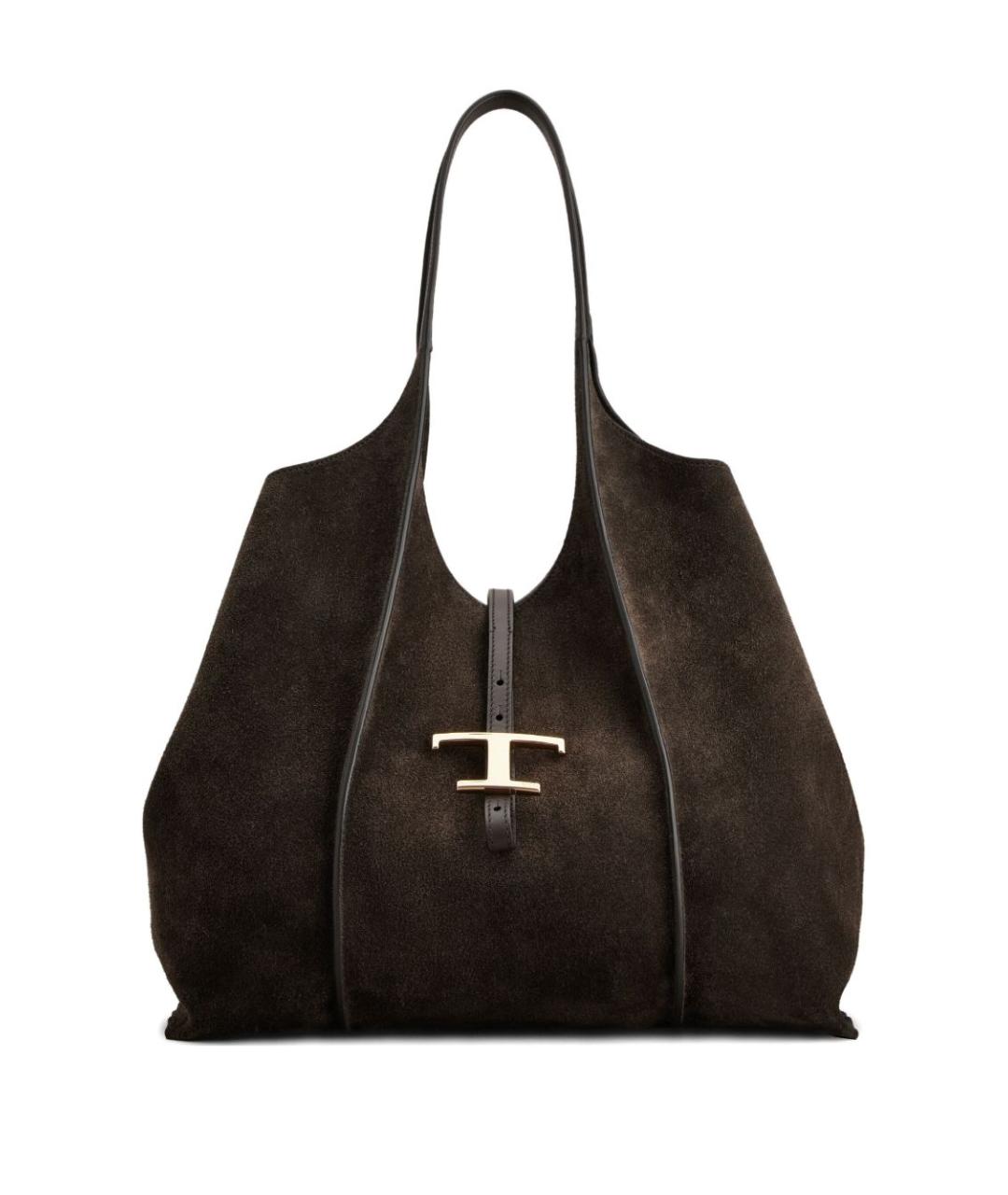 TOD'S Коричневая замшевая сумка тоут, фото 1