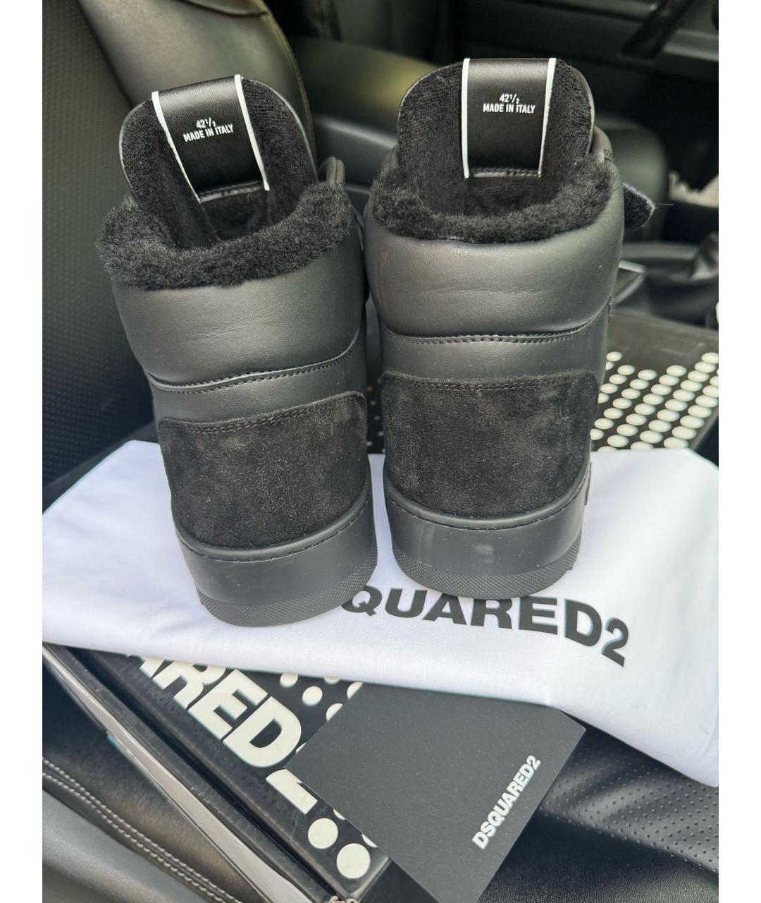 DSQUARED2 Черные замшевые высокие кроссовки / кеды, фото 4