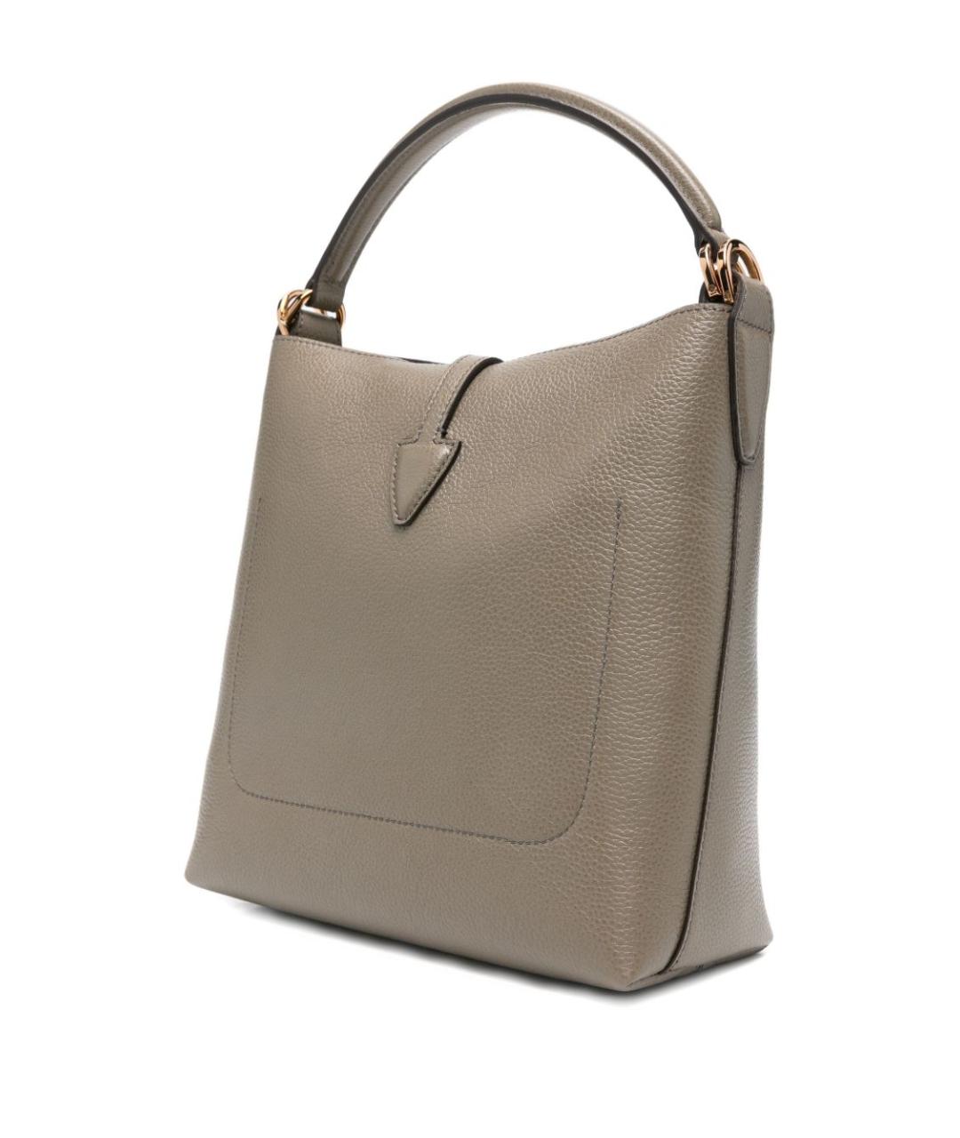TOD'S Серая кожаная сумка тоут, фото 5