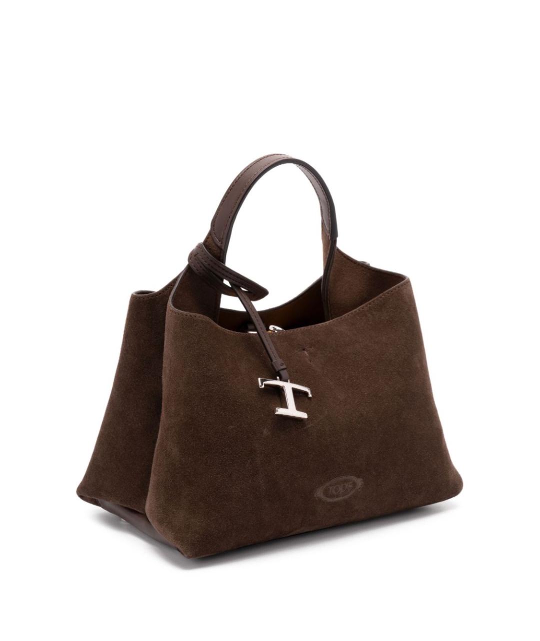 TOD'S Коричневая замшевая сумка тоут, фото 3