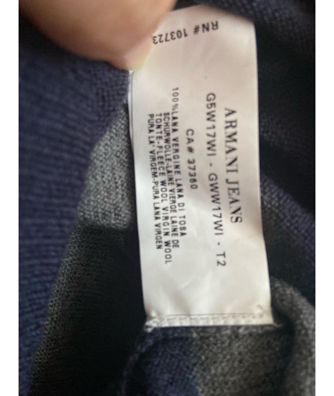 ARMANI JEANS Темно-синяя шерстяная водолазка, фото 6