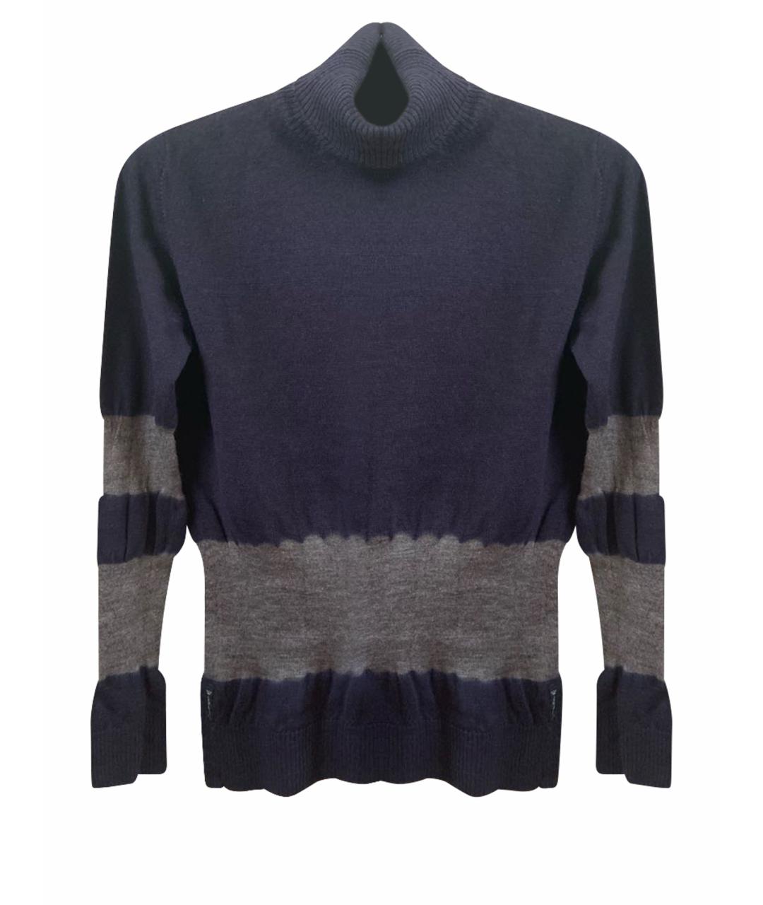 ARMANI JEANS Темно-синяя шерстяная водолазка, фото 1