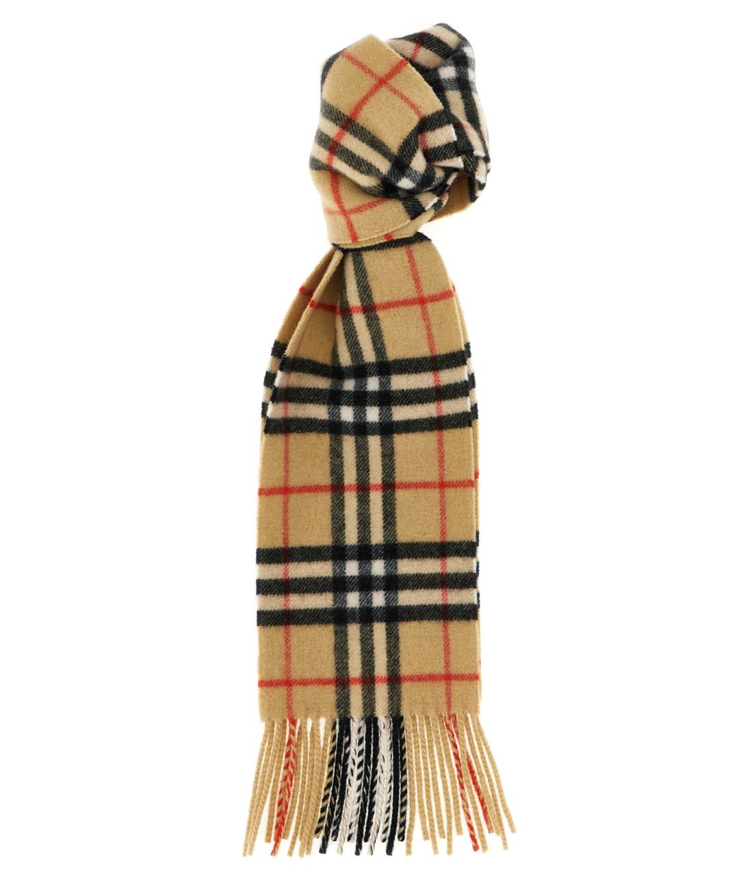 BURBERRY Бежевый кашемировый шарф, фото 1