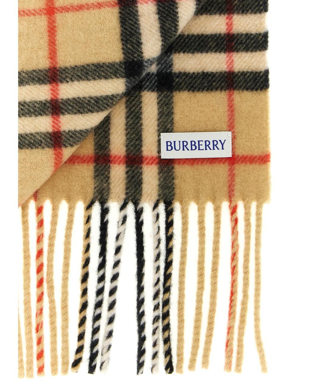 BURBERRY Бежевый кашемировый шарф, фото 3