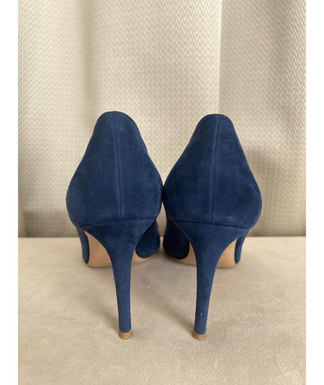 GIANVITO ROSSI Темно-синие замшевые туфли, фото 4