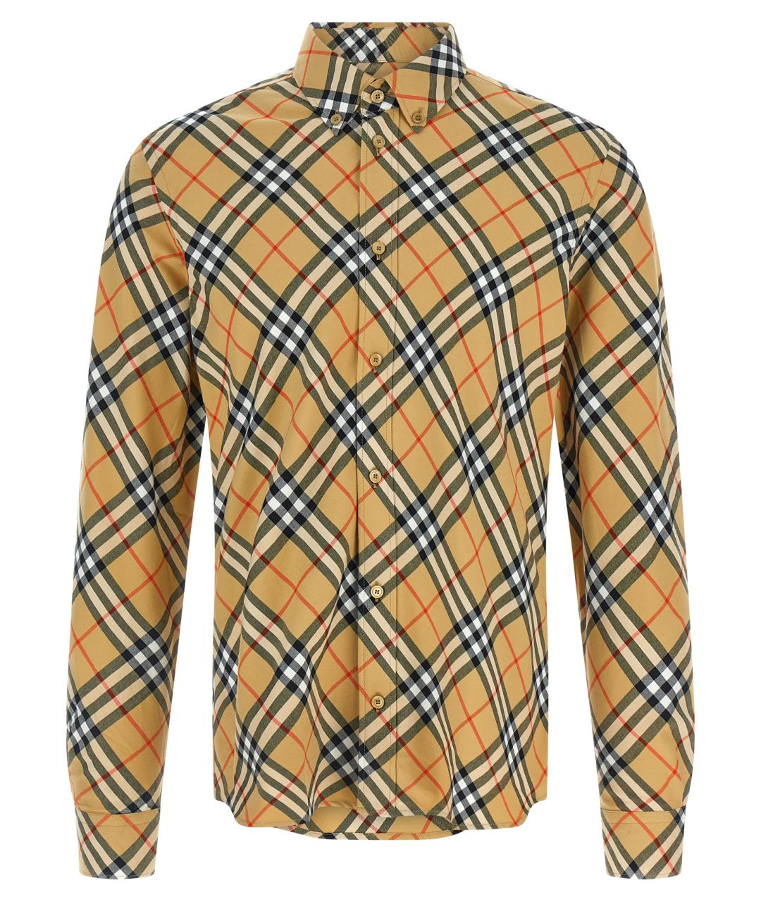BURBERRY Бежевая хлопковая кэжуал рубашка, фото 1