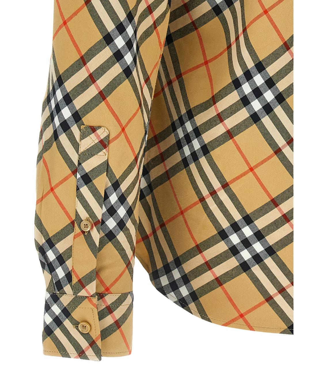 BURBERRY Бежевая хлопковая кэжуал рубашка, фото 4