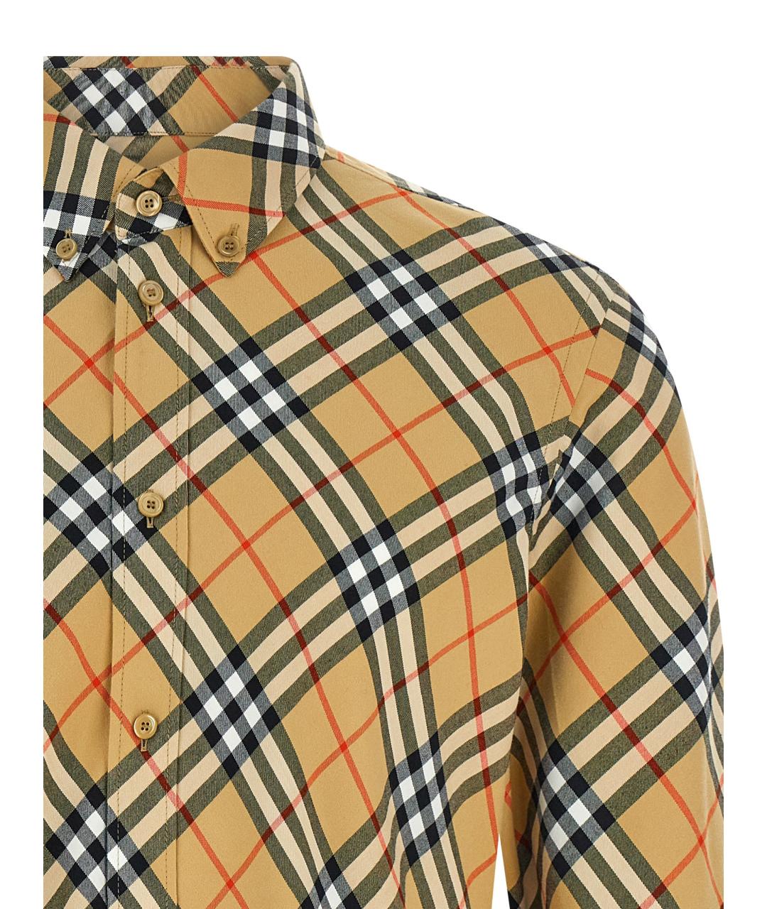 BURBERRY Бежевая хлопковая кэжуал рубашка, фото 3