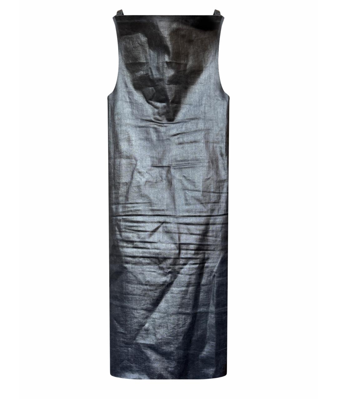 RICK OWENS Черное кожаное коктейльное платье, фото 1