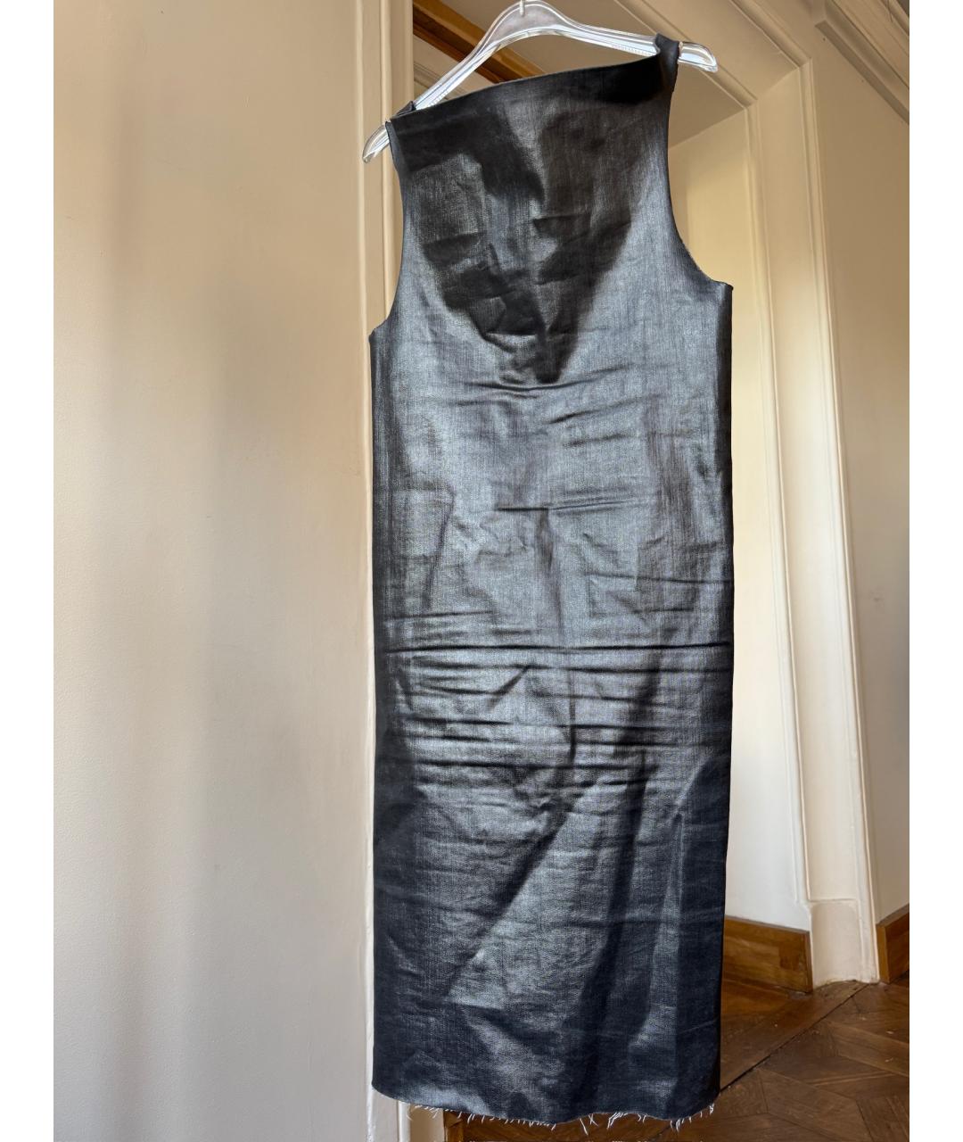RICK OWENS Черное кожаное коктейльное платье, фото 9