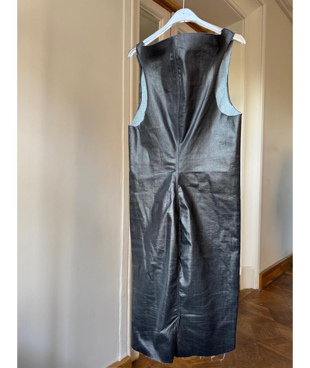 RICK OWENS Черное кожаное коктейльное платье, фото 2