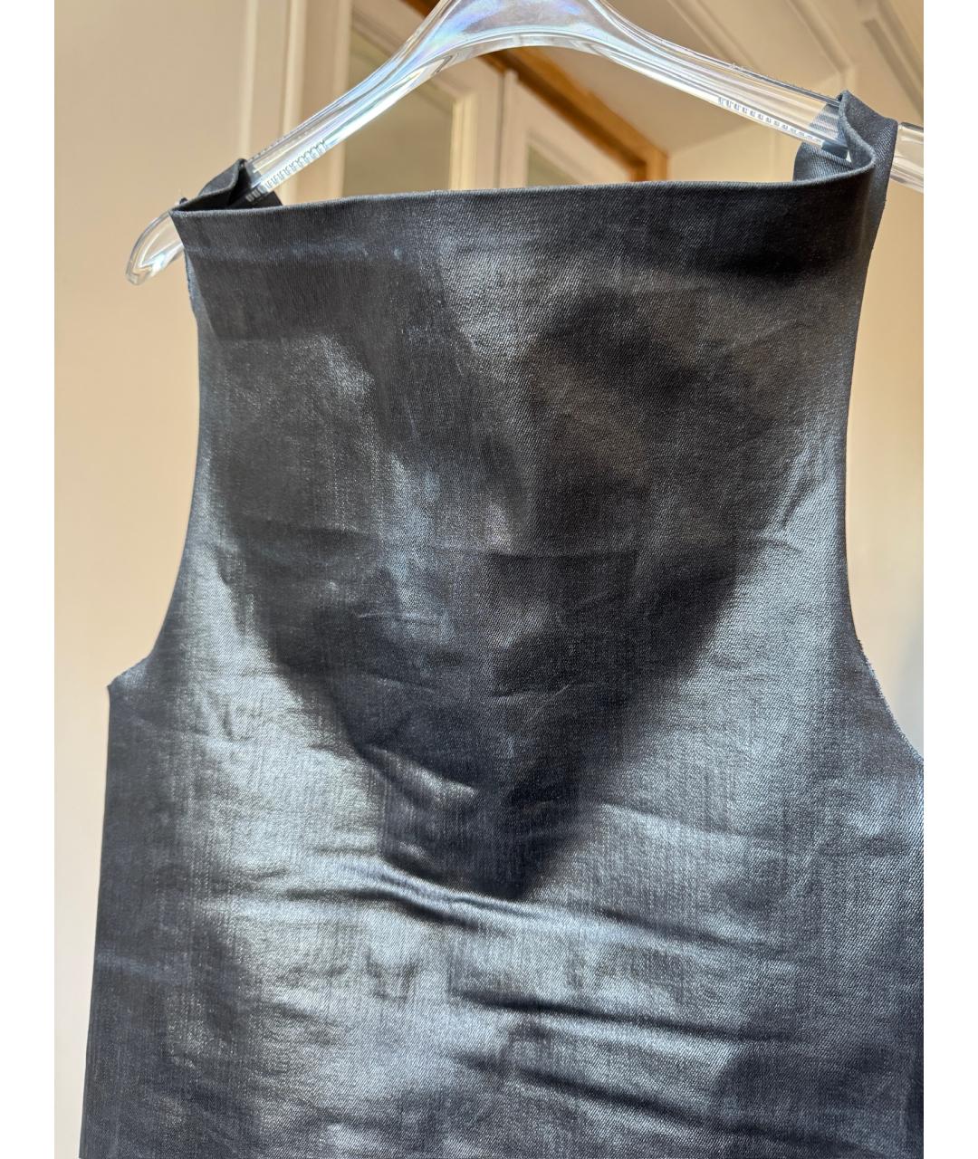 RICK OWENS Черное кожаное коктейльное платье, фото 3