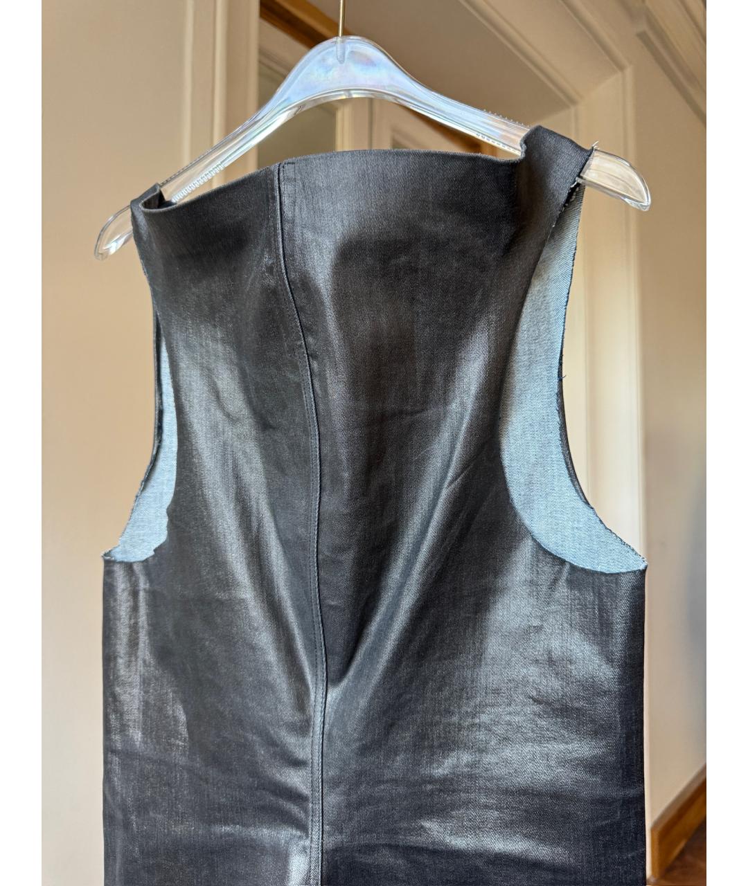 RICK OWENS Черное кожаное коктейльное платье, фото 5