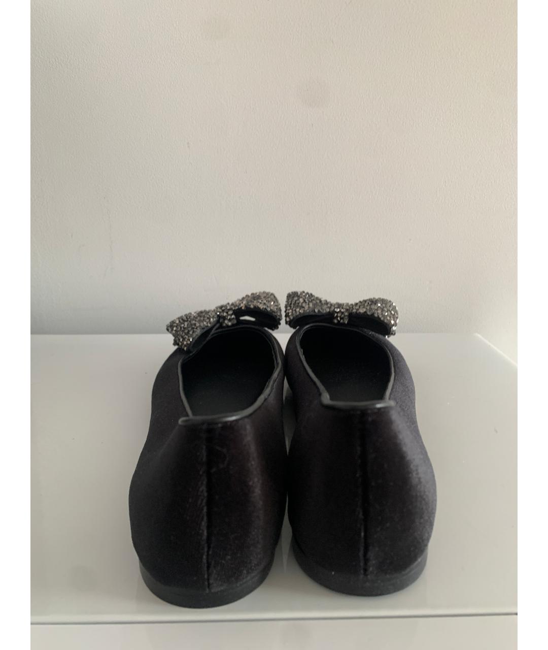 GIUSEPPE ZANOTTI DESIGN Черные бархатные балетки, фото 4