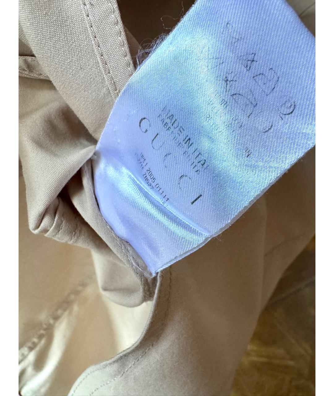 GUCCI Бежевая хлопковая рубашка, фото 7
