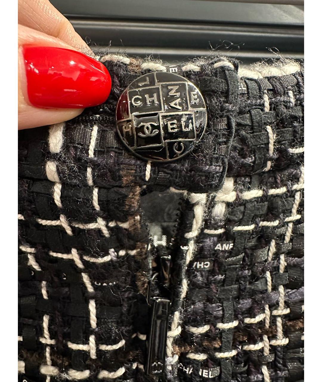 CHANEL Черная шерстяная юбка миди, фото 3