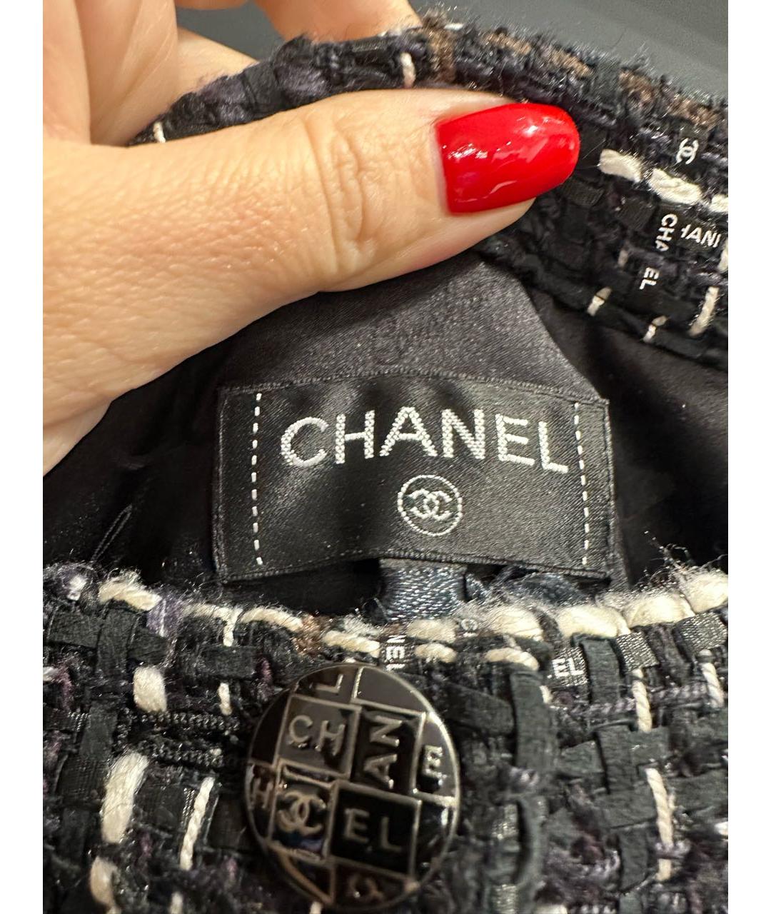 CHANEL Черная шерстяная юбка миди, фото 4