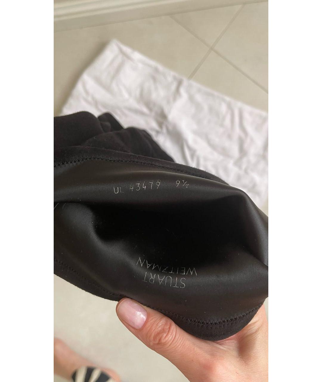 STUART WEITZMAN Черные замшевые ботфорты, фото 5