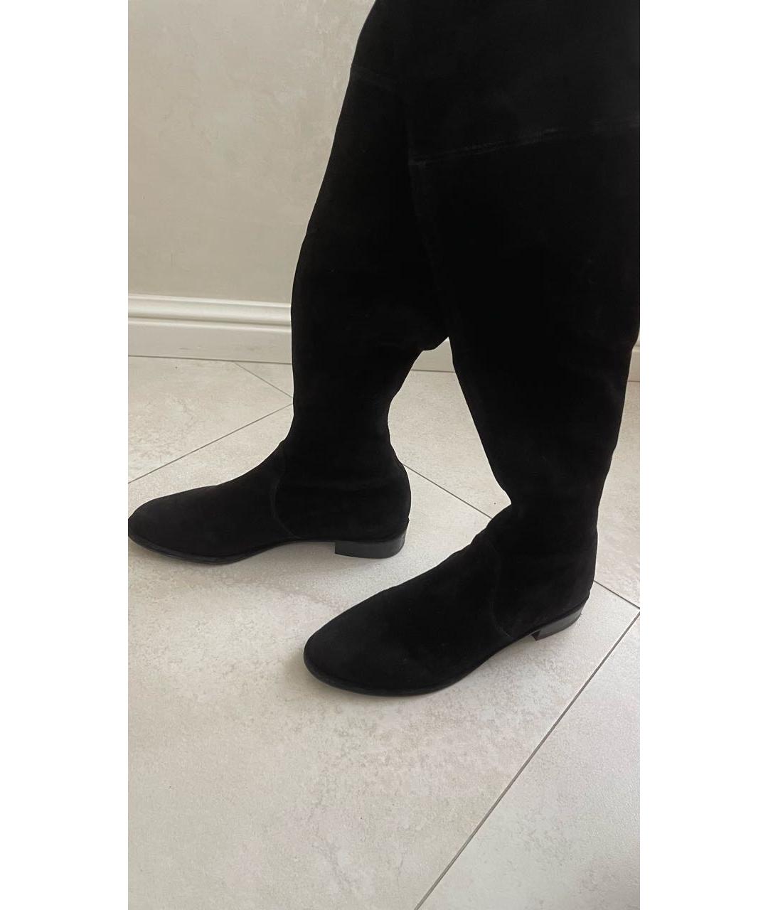 STUART WEITZMAN Черные замшевые ботфорты, фото 7
