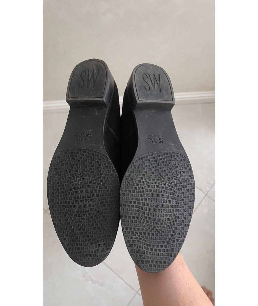 STUART WEITZMAN Черные замшевые ботфорты, фото 4